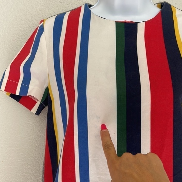 Marni Short Sleeve Multicolored Striped Dress Jersey Back Size 14 - Picture 13 of 13